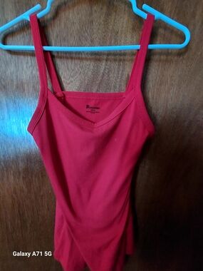 No Boundaries Red Ribbed Tank Top